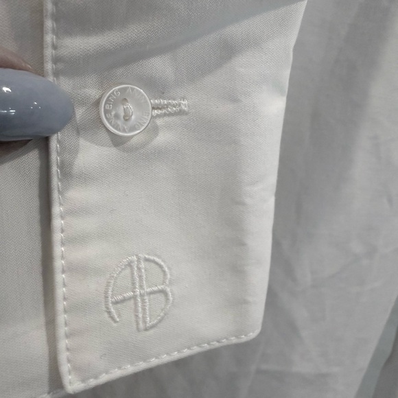 Anine Bing Oversized Mika Crisp Cotton Poplin White Shirt NWT - Picture 12 of 14